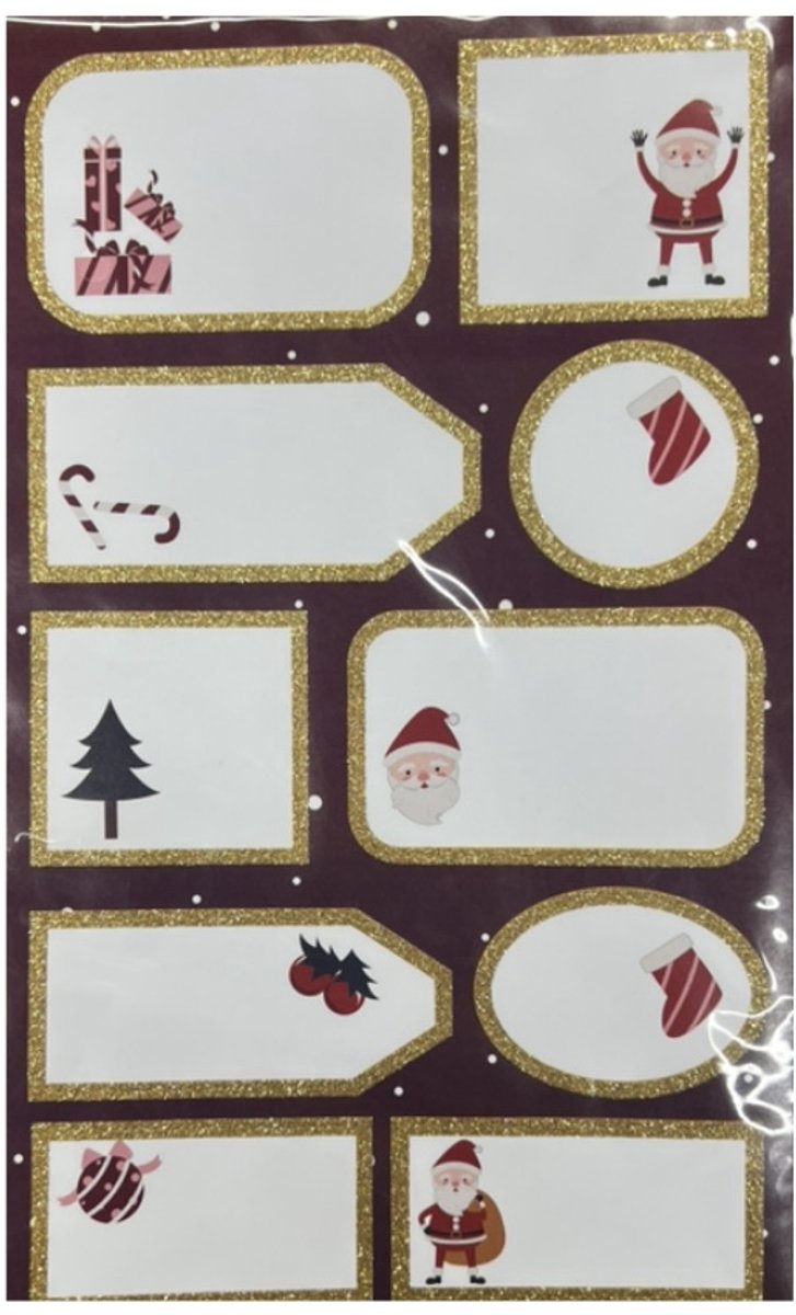 20x kerst cadeau stickers labels | Kerstlabels 5.8x4.8 cm | Feestdagen | Stickers | Sluitstickers | Kerstman | Kerstboom | Cadeau | Verpakking | Verzenden.